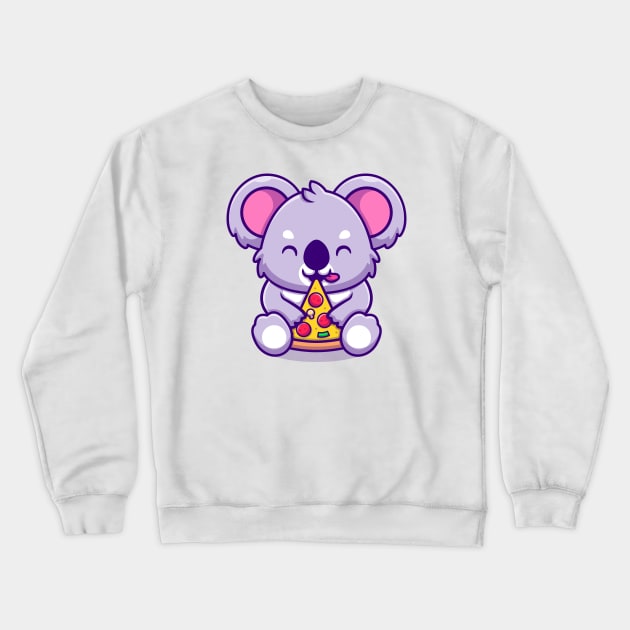 Cute Koala Eating Pizza Crewneck Sweatshirt by Catalyst Labs